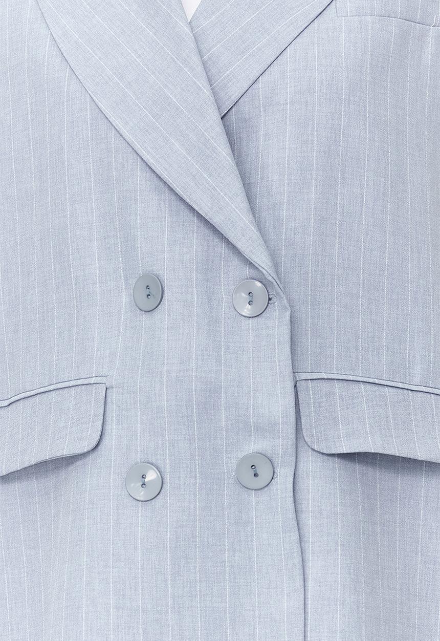 Trendyol - Oversized Fit  Button-Up Extra Wide Woven Waistcoat -Blue