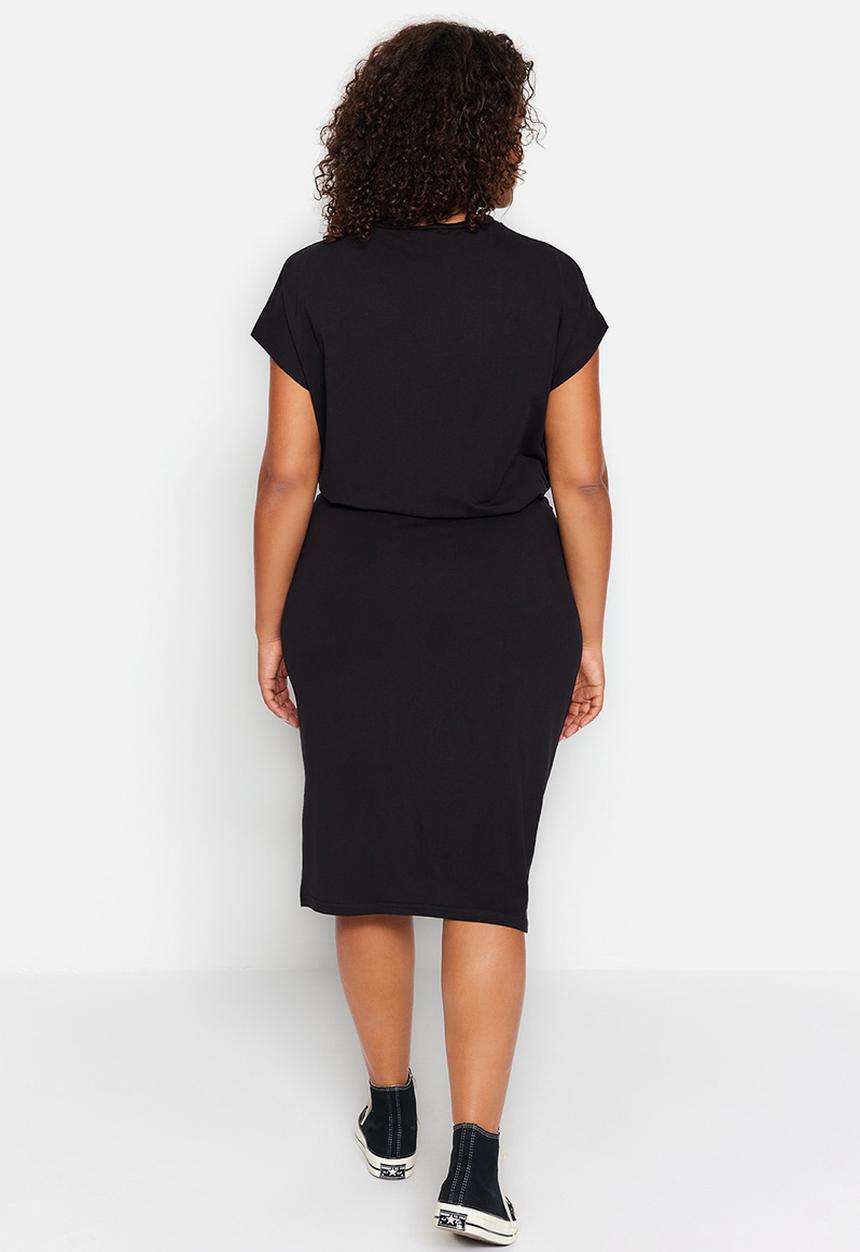 Trendyol - Plus Crew Neck Two Piece Set - Black