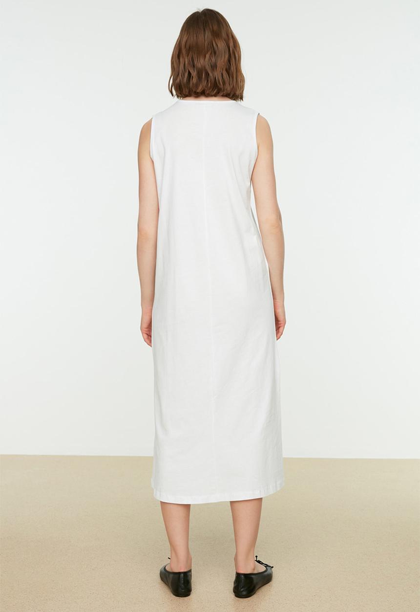 Trendyol - Sleeveless Undershirt Dress - White
