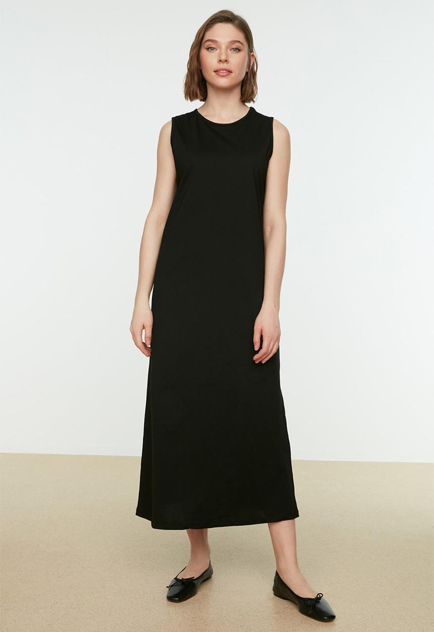 Trendyol - Sleeveless Undershirt Dress - Black