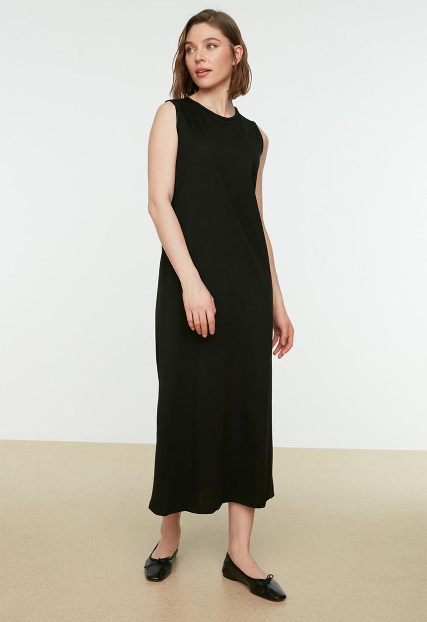 Trendyol - Sleeveless Undershirt Dress - Black