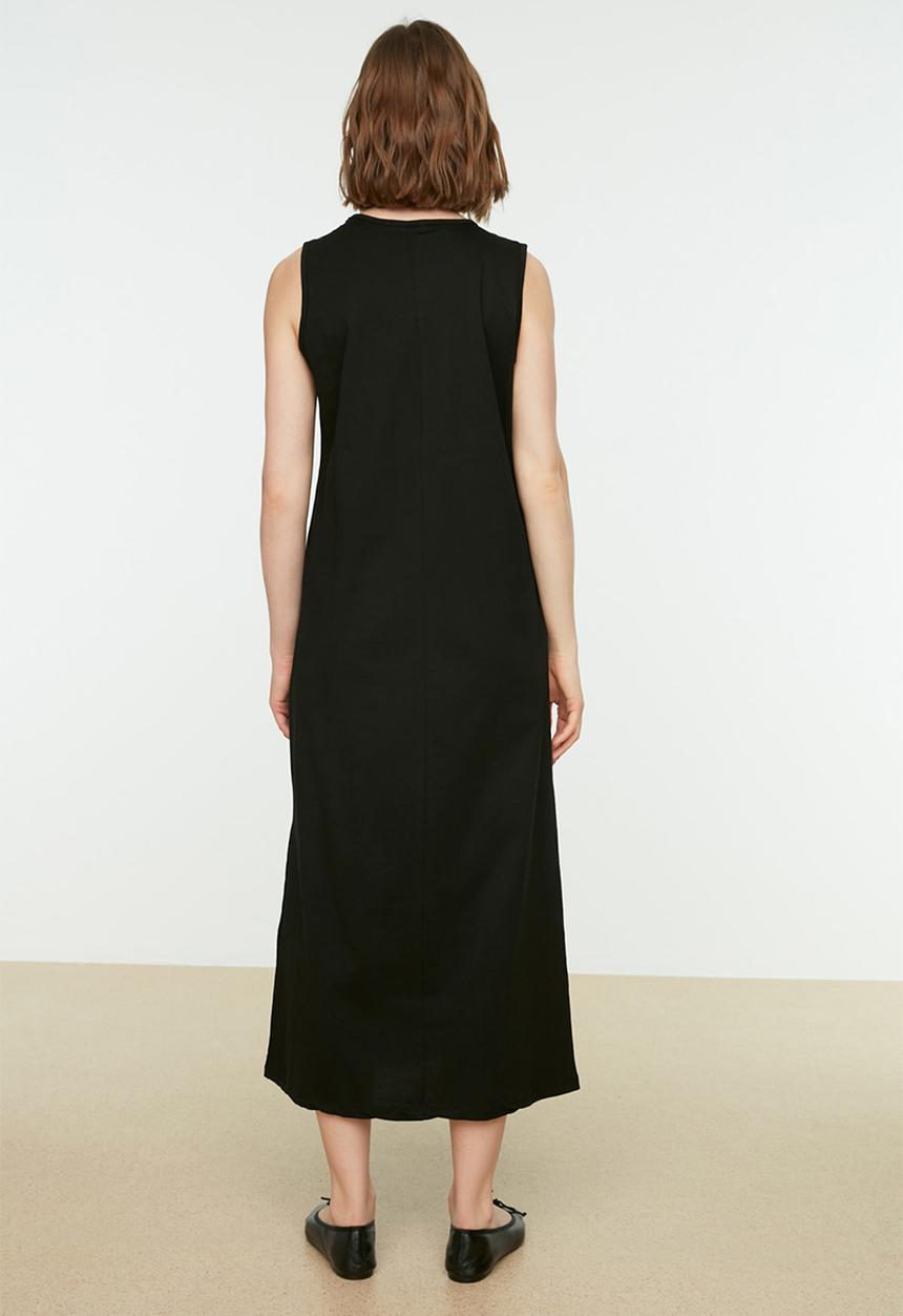 Trendyol - Sleeveless Undershirt Dress - Black