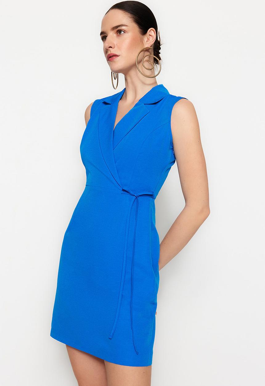 Trendyol - A-line jacket dress - blue