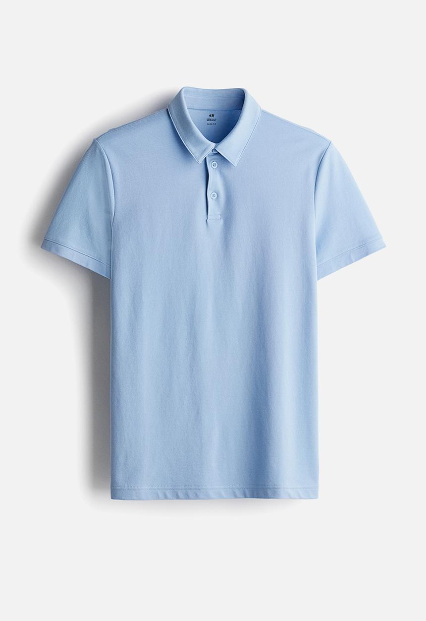 H&M - Coolmax® slim fit polo shirt - light blue