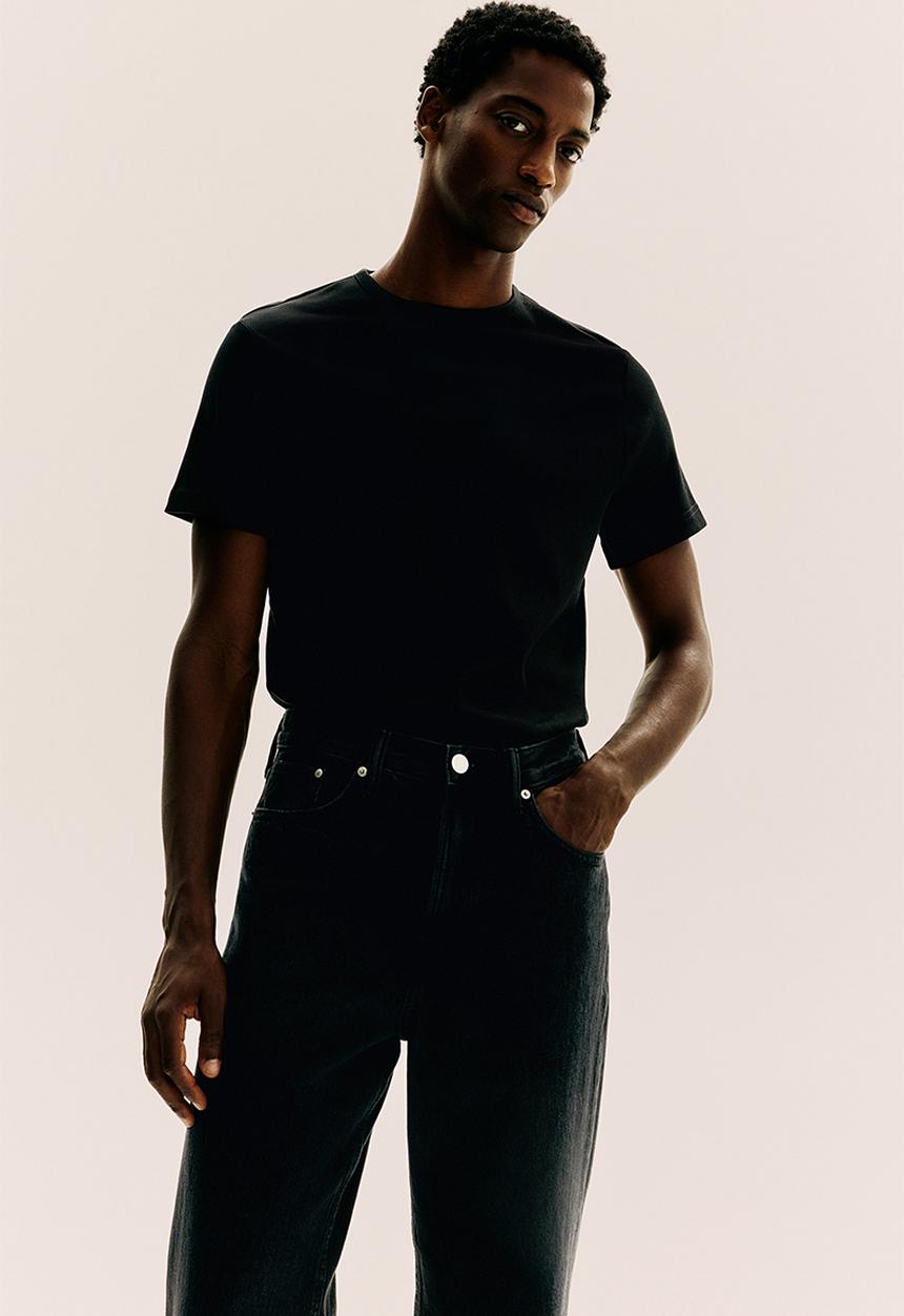 H&M - Slim fit ribbed t-shirt - Black