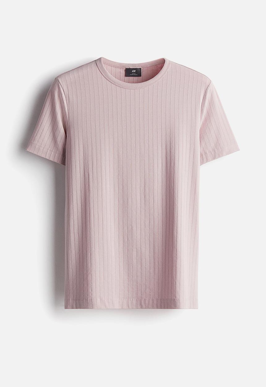 H&M - Slim fit ribbed lyocell-blend T-shirt - pink