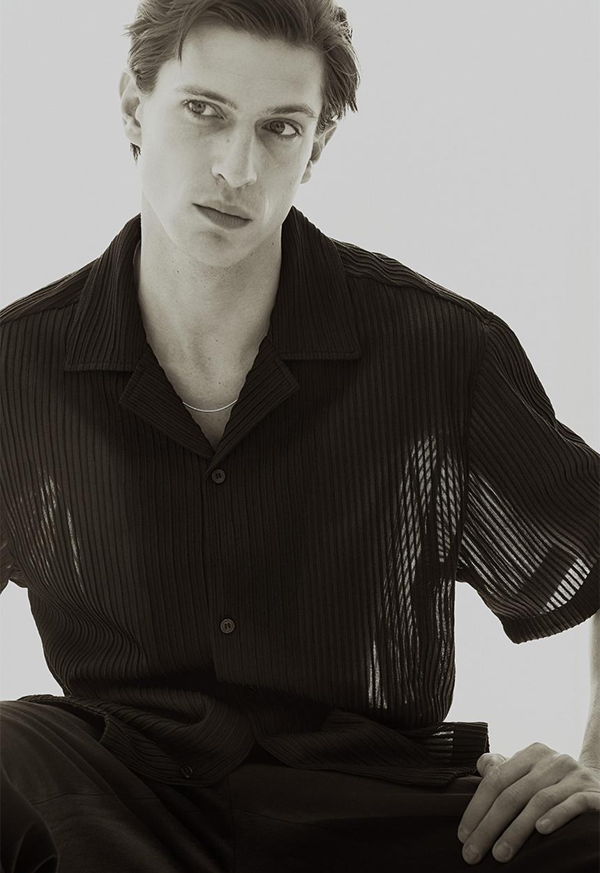 H&M - Loose fit textured resort shirt - black