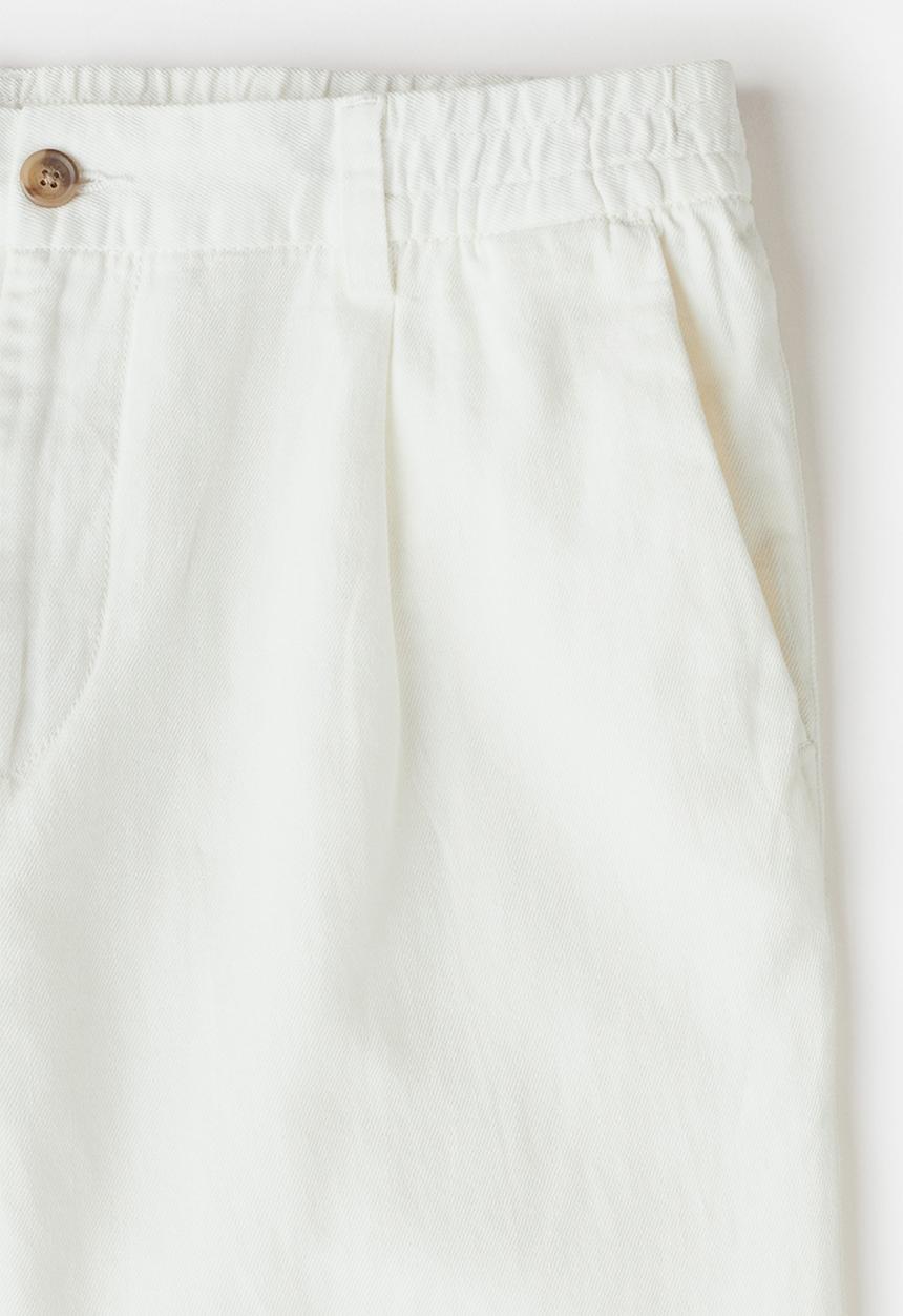 H&M - Regular fit linen-blend trousers - white