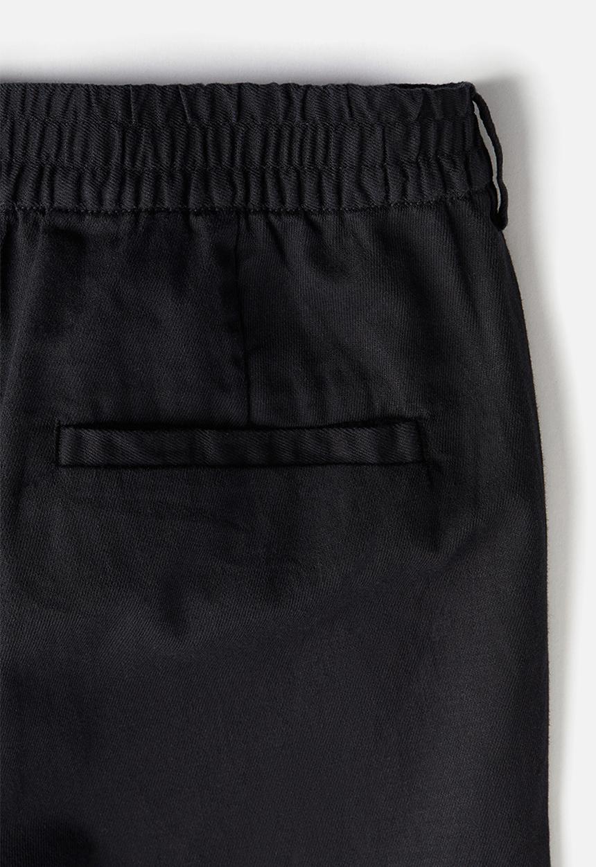 H&M - Regular fit linen-blend trousers - black