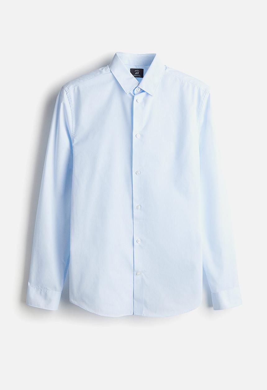 H&M - Slim fit easy-iron shirt - Blue