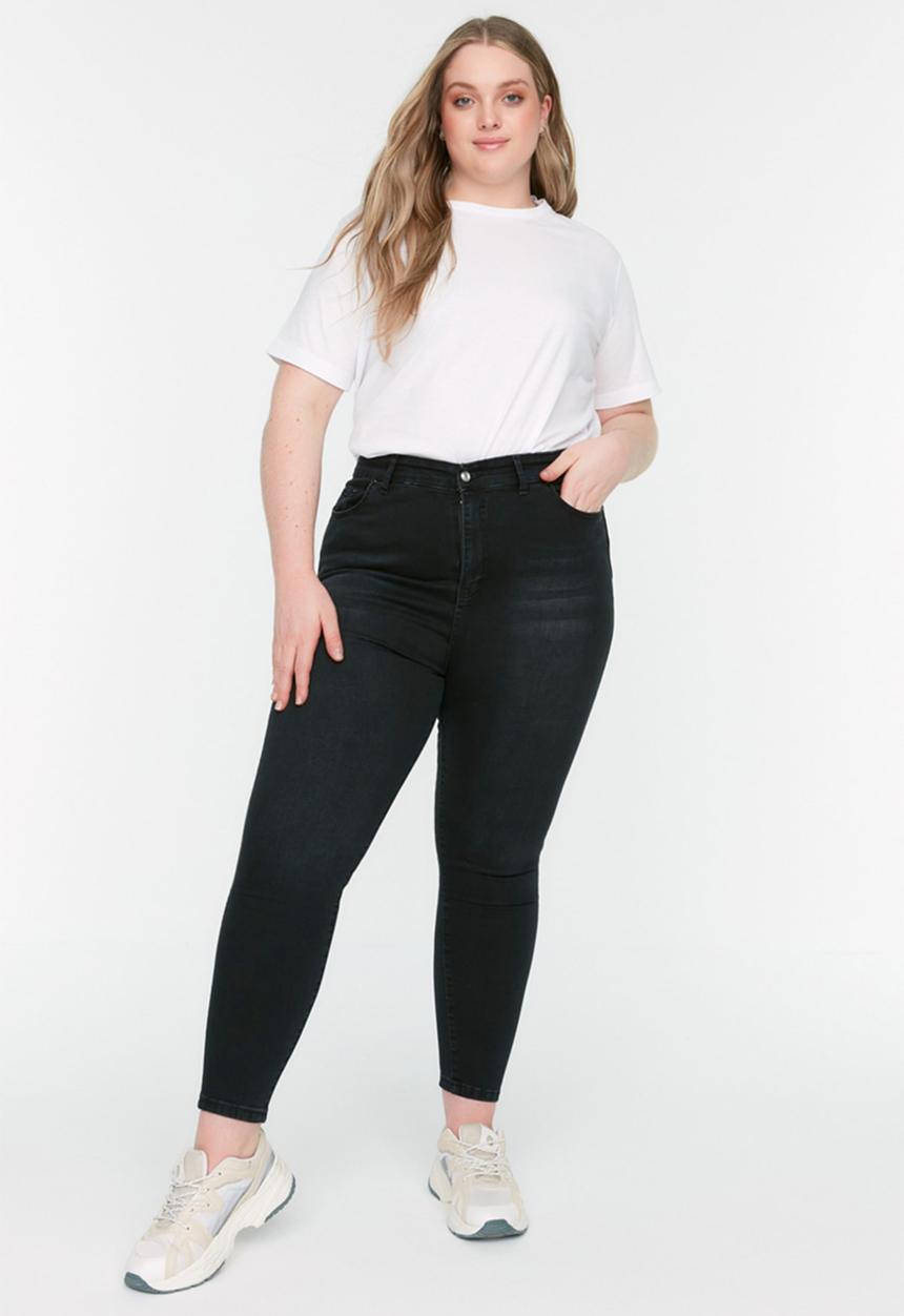 Trendyol - Plus Skinny Denim Jeans - Black