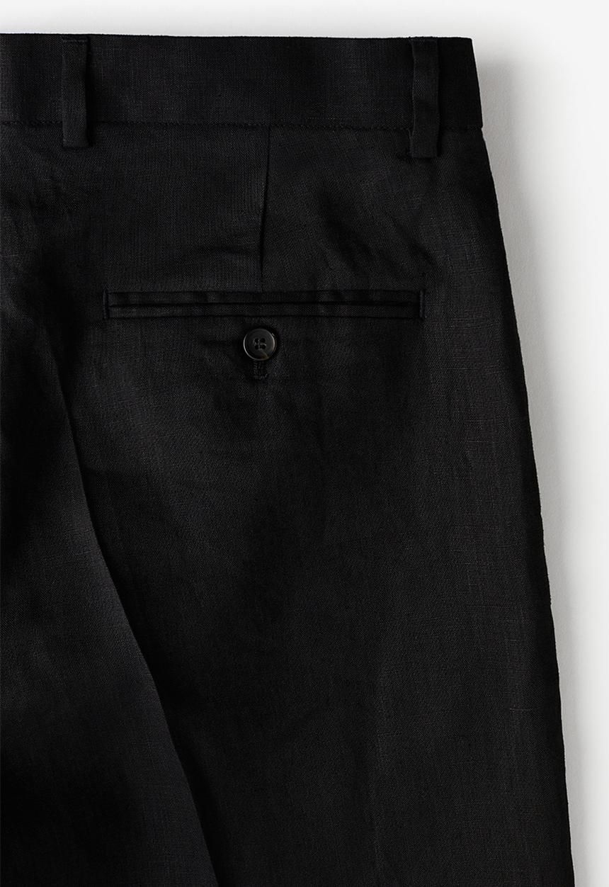 H&M - Relaxed fit tailored linen shorts - black