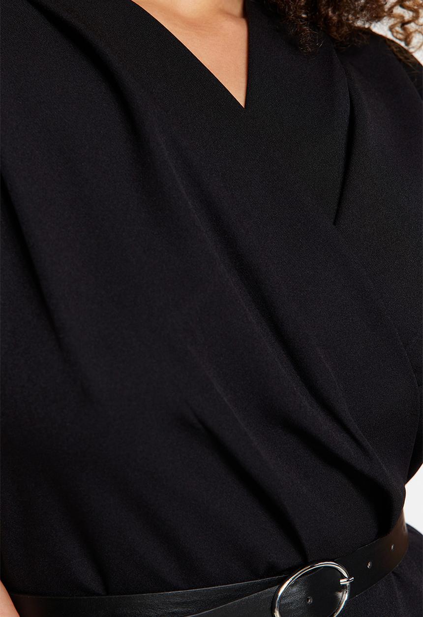 Trendyol - Plus Belted Woven Overalls - Black