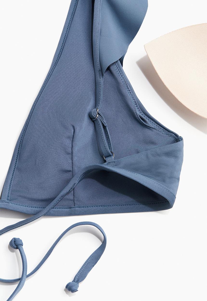 H&M - Padded bikini top - dusty blue