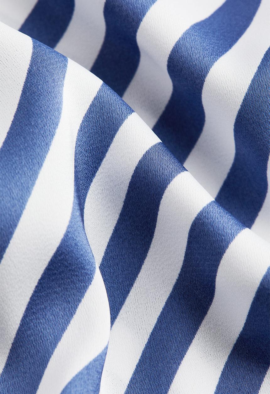 H&M - Draped satin top - blue/striped