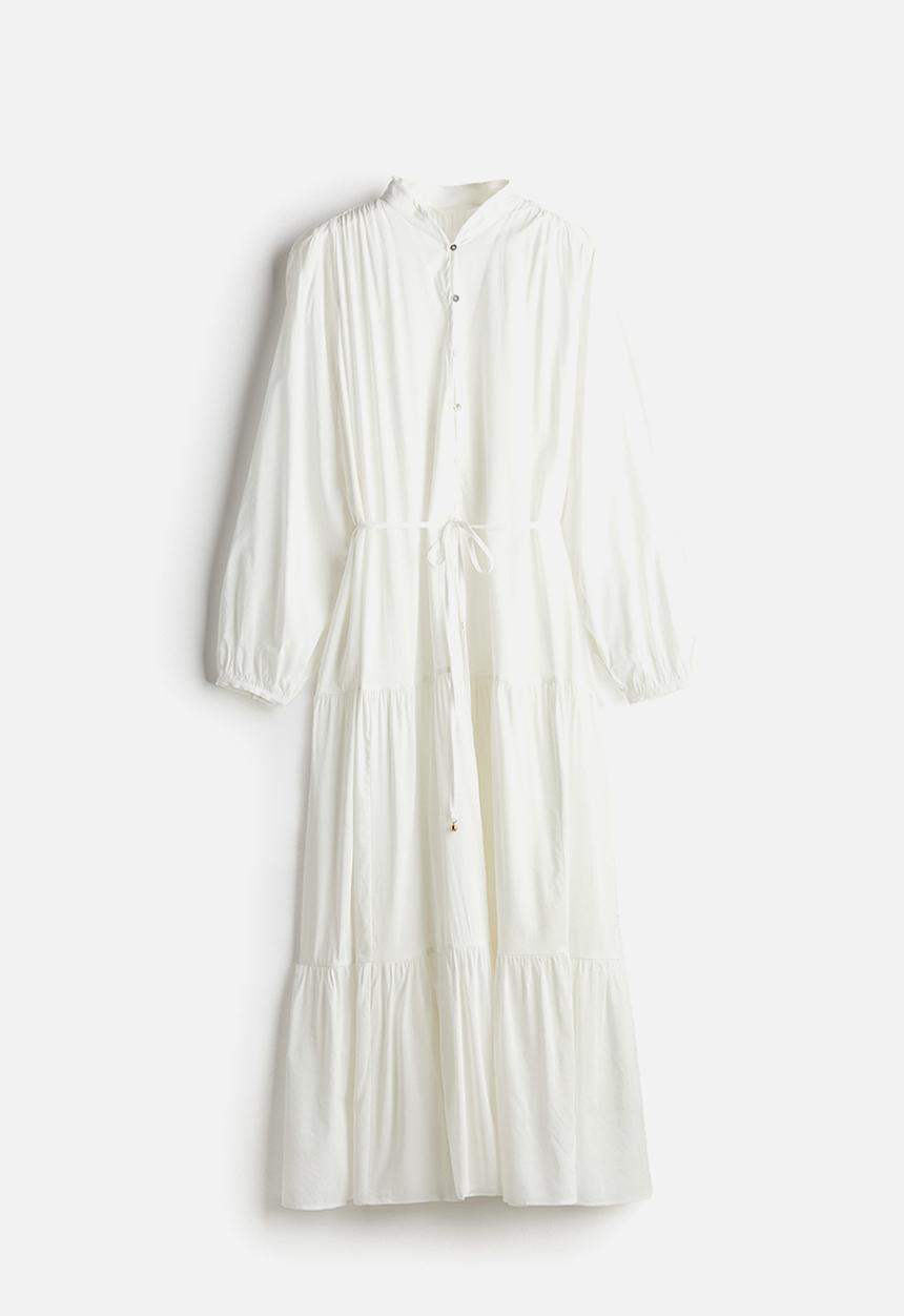 H&M - Tiered maxi dress - white