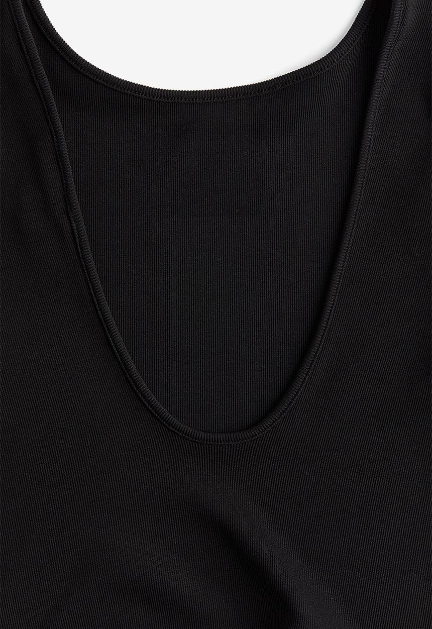 H&M - Deep-back top - black