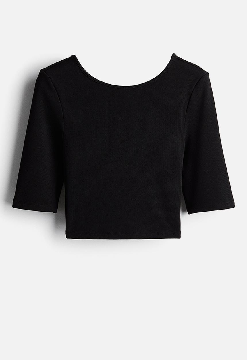 H&M - Deep-back top - black