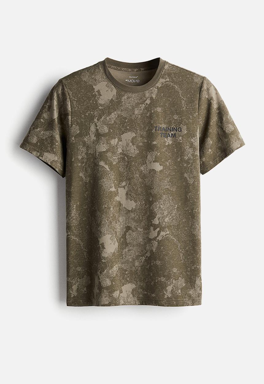 H&M - Regular fit sports top in drymove™ - green multi