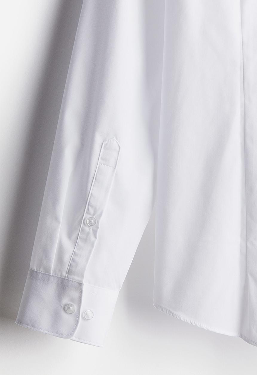 H&M - Slim fit easy-iron shirt - white