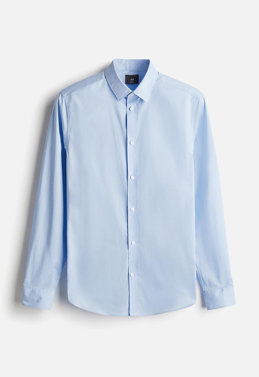 H&M - Slim fit easy-iron shirt - blue