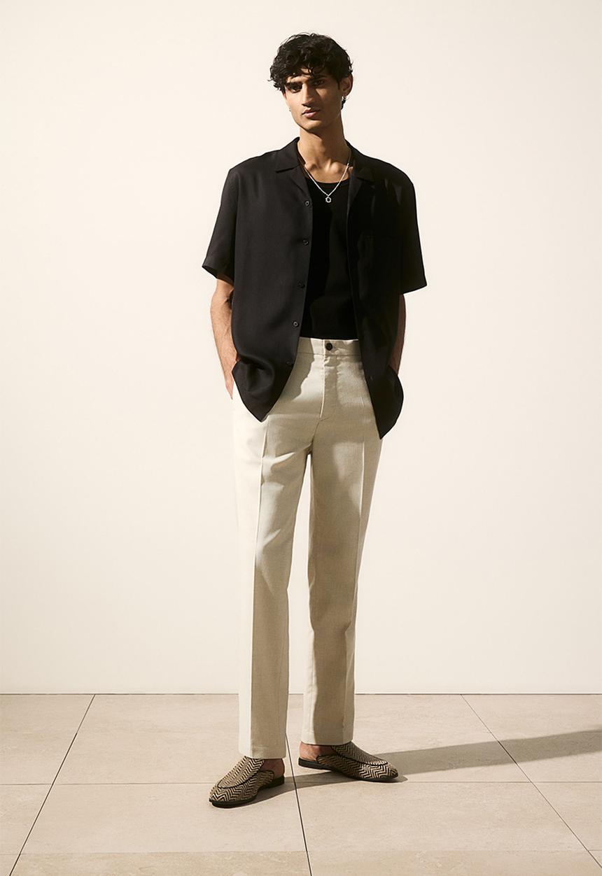 H&M - Regular fit suit trousers - light beige