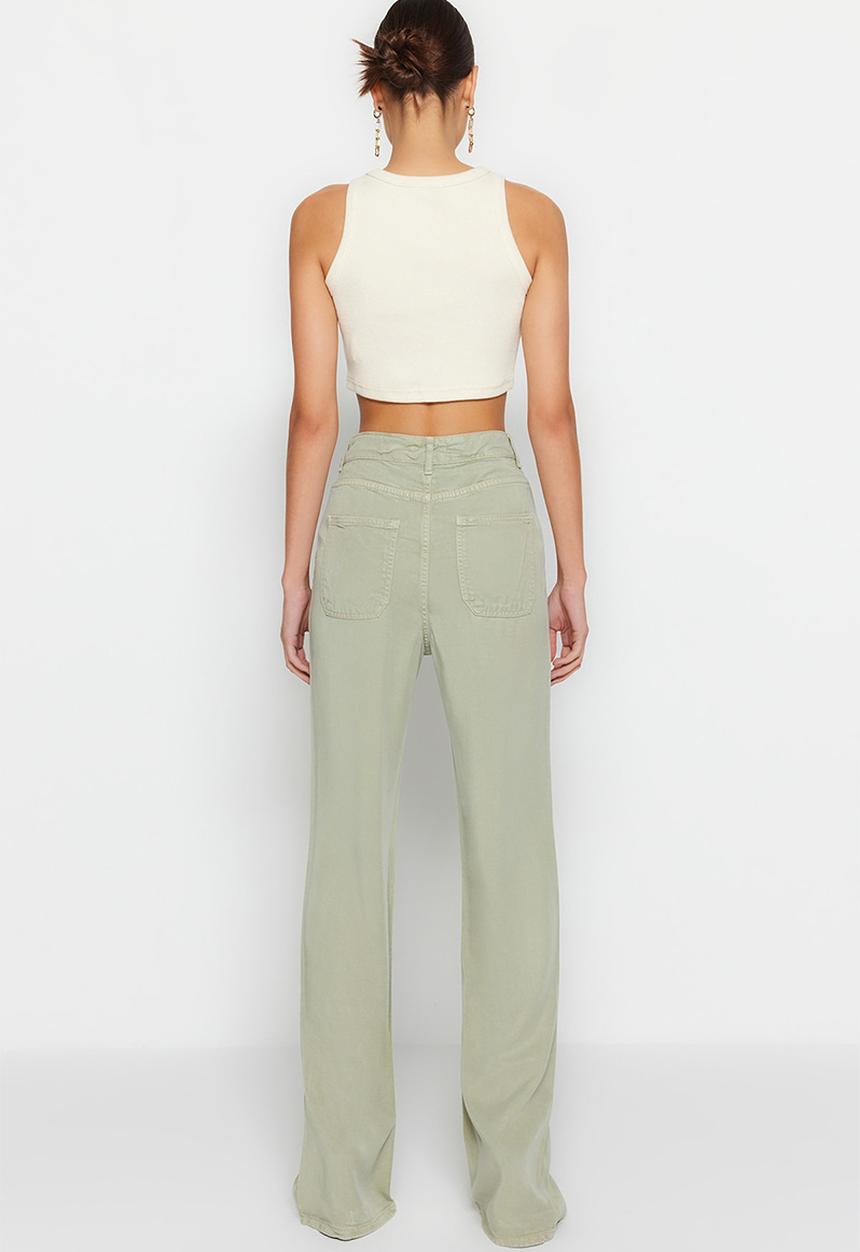 Trendyol - 100% Tencel™ Low Waist Wide Leg Jeans - Mint