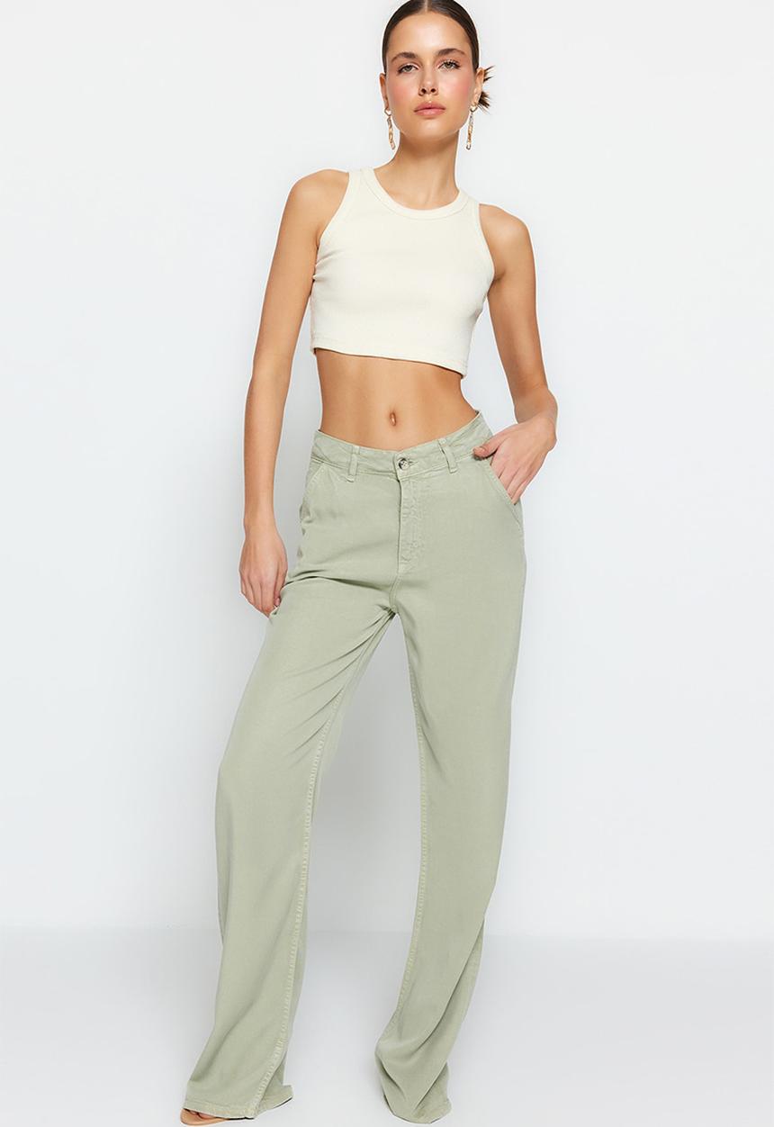 Trendyol - 100% Tencel™ Low Waist Wide Leg Jeans - Mint