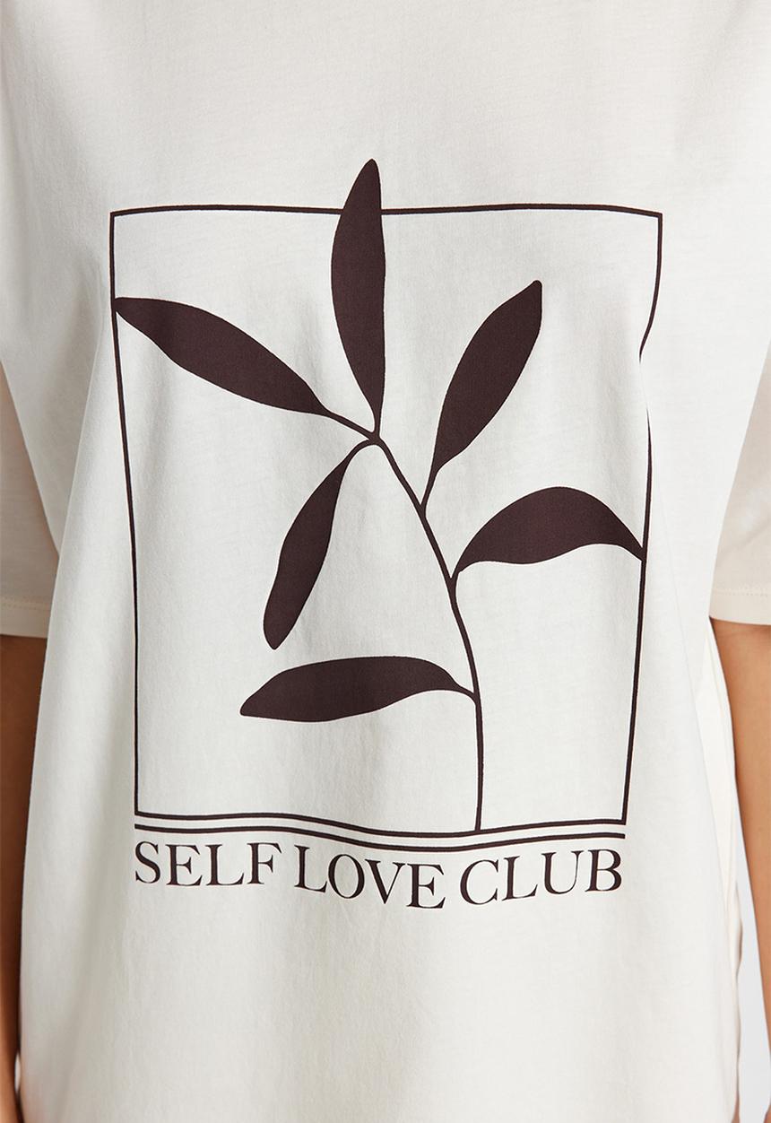 Trendyol - Printed relaxed t-shirt - ecru