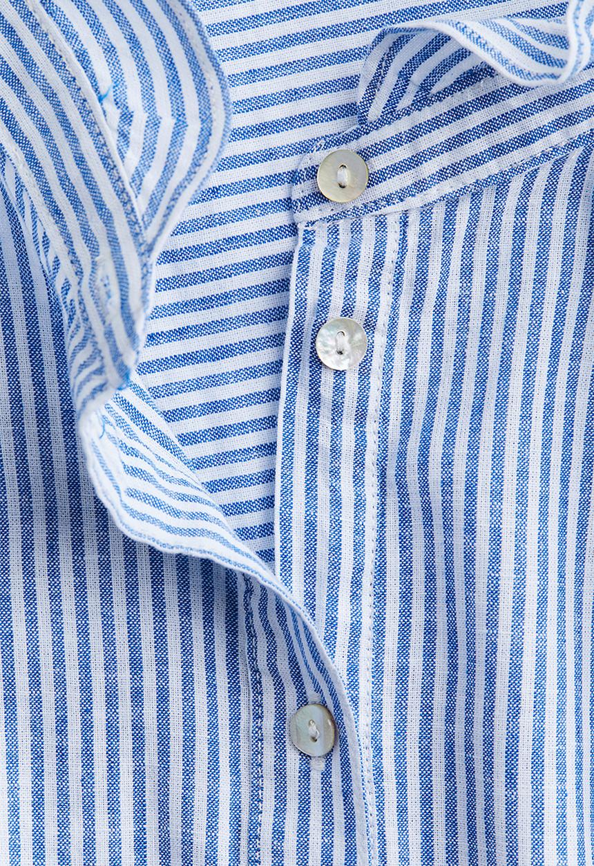 H&M - Linen-blend blouse - blue multi