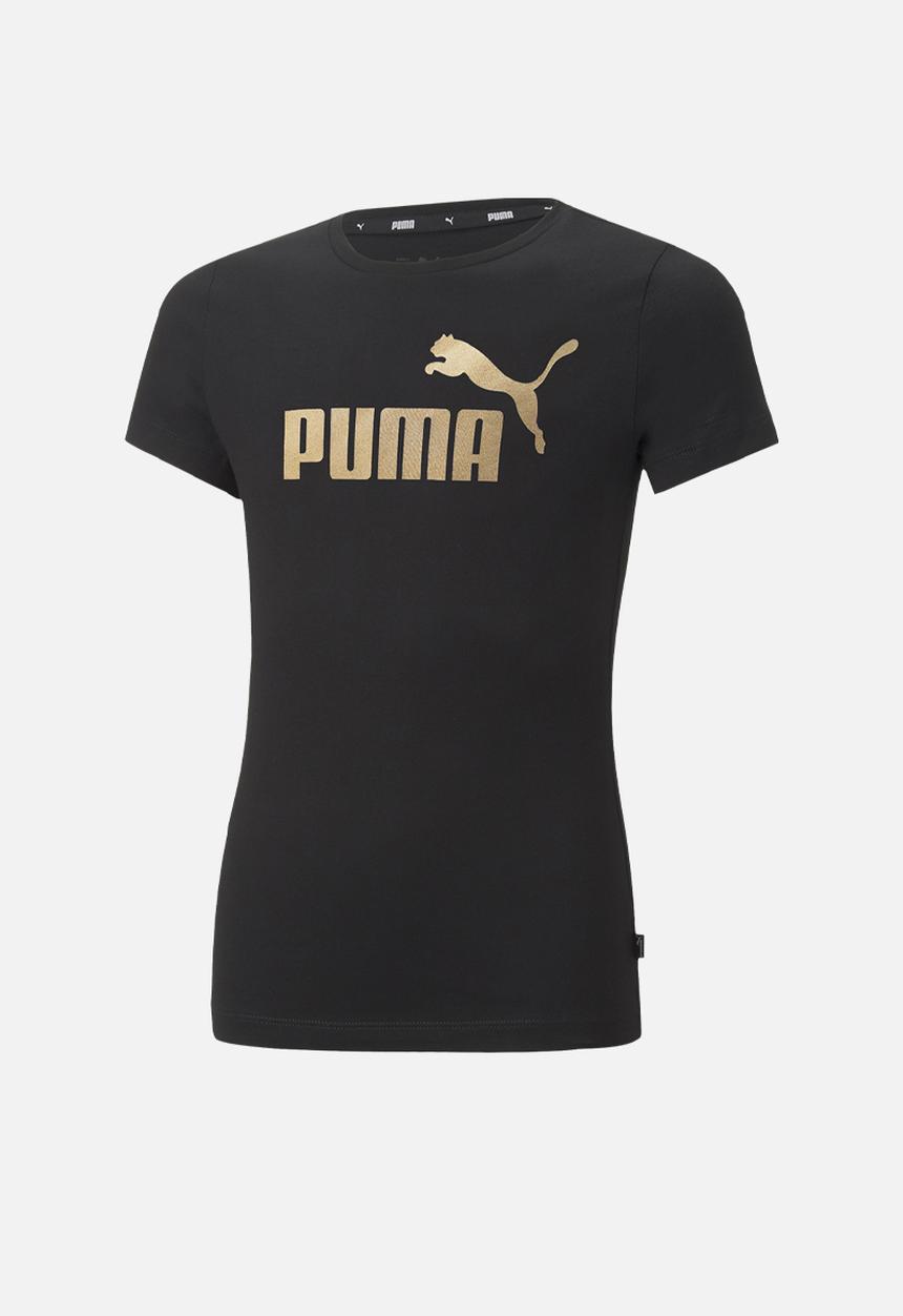 PUMA - Ess+ Logo Tee G - Puma Black-Gold