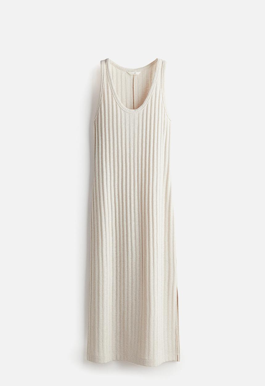 H&M - Rib-knit dress - light beige