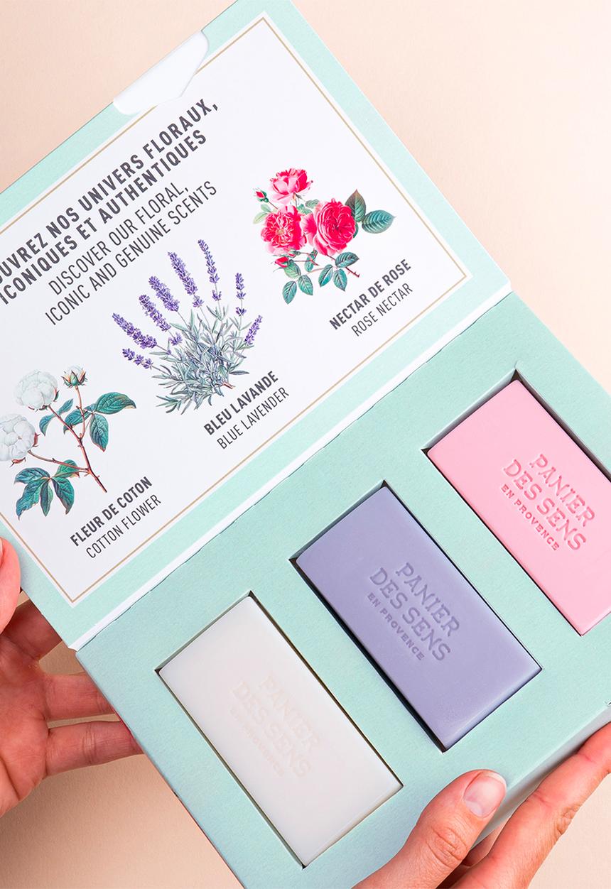 Panier Des Sens - Extra-Gentle Perfumed Soap Trio Set - Blue Lavender, Cotton Flower, Rose Nectar