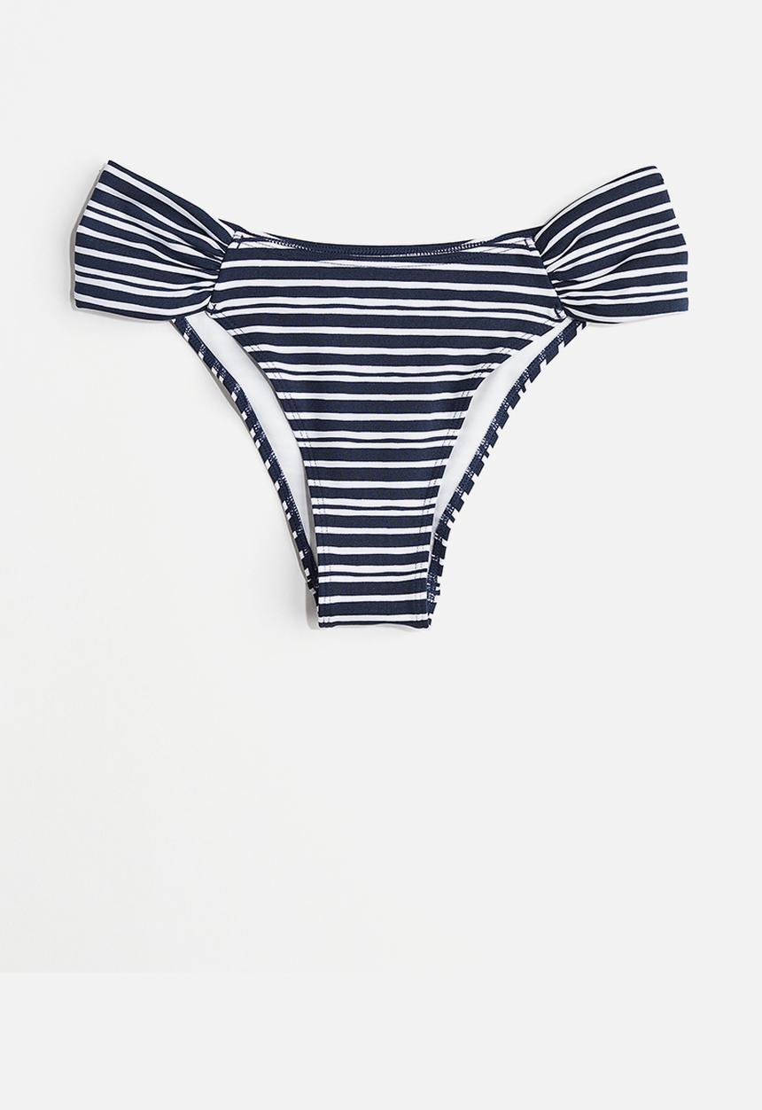 H&M - Cheeky bikini bottoms - navy blue striped