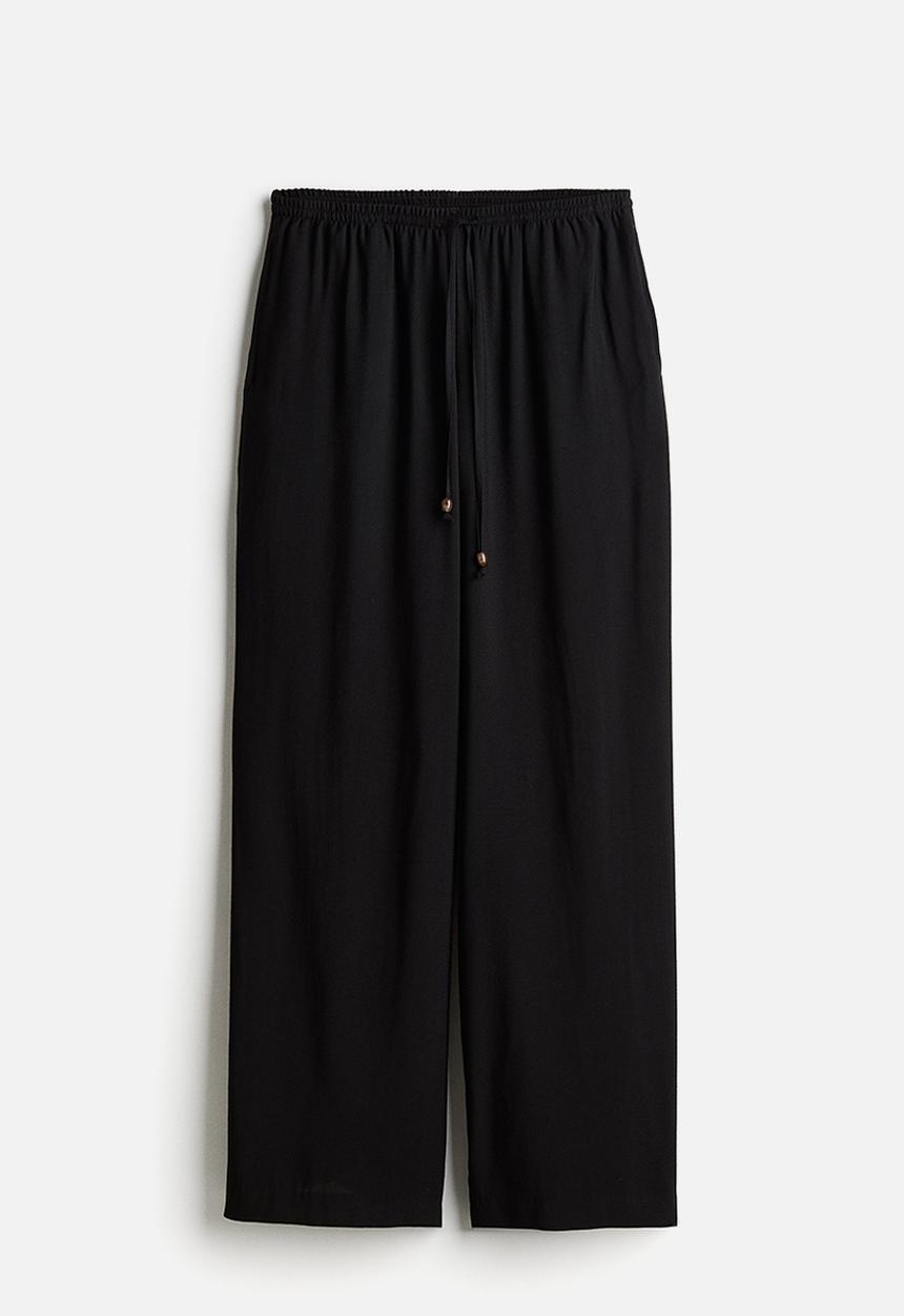 H&M - Wide pull-on trousers - black