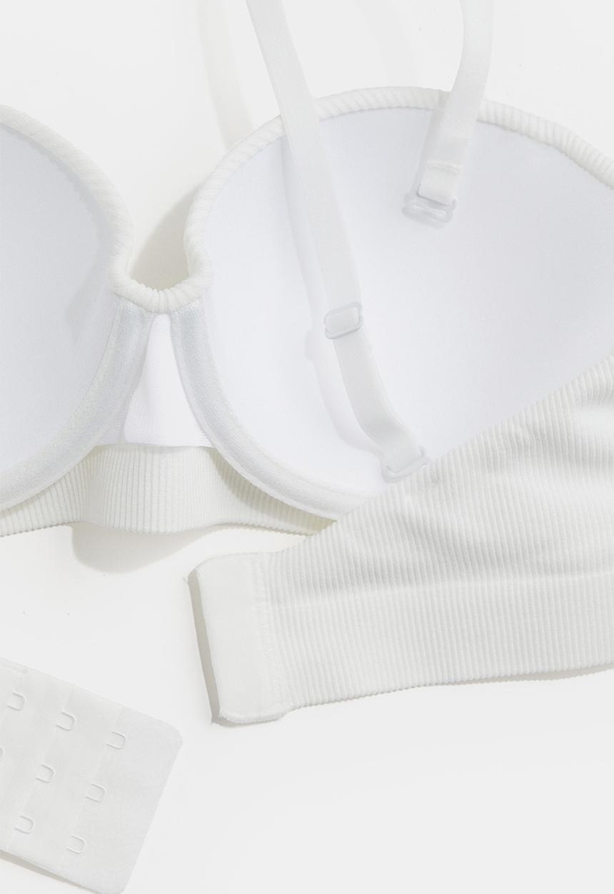 H&M - Seamless padded balconette bra - white