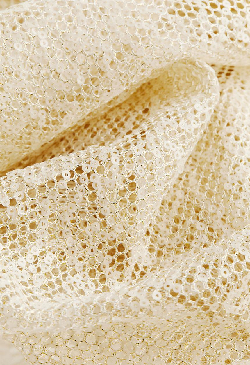 H&M - Sequined fishnet dress - light beige