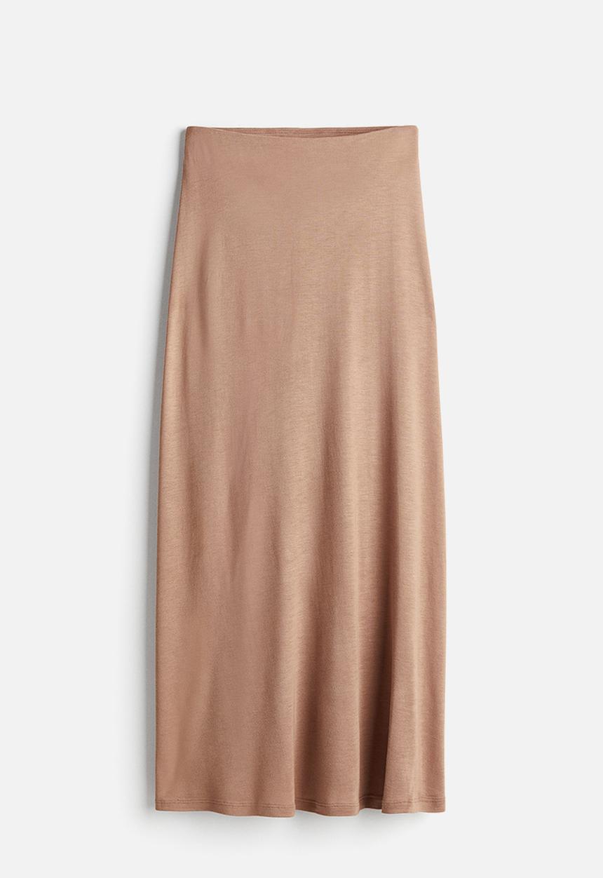 H&M - A-line jersey skirt - beige