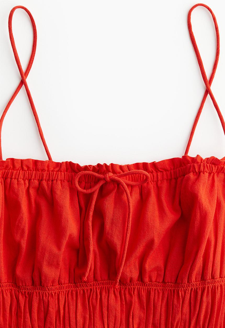 H&M - Smocked bodycon dress - red