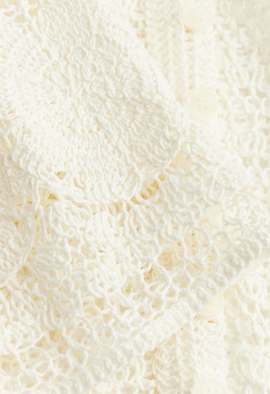 H&M - Crochet-look cardigan - cream 