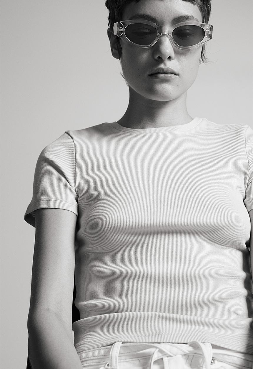 H&M - Fitted T-shirt - light greige 