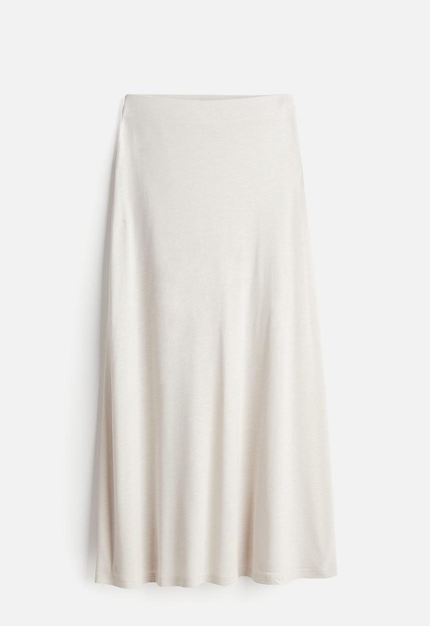 H&M - A-line jersey skirt - light beige
