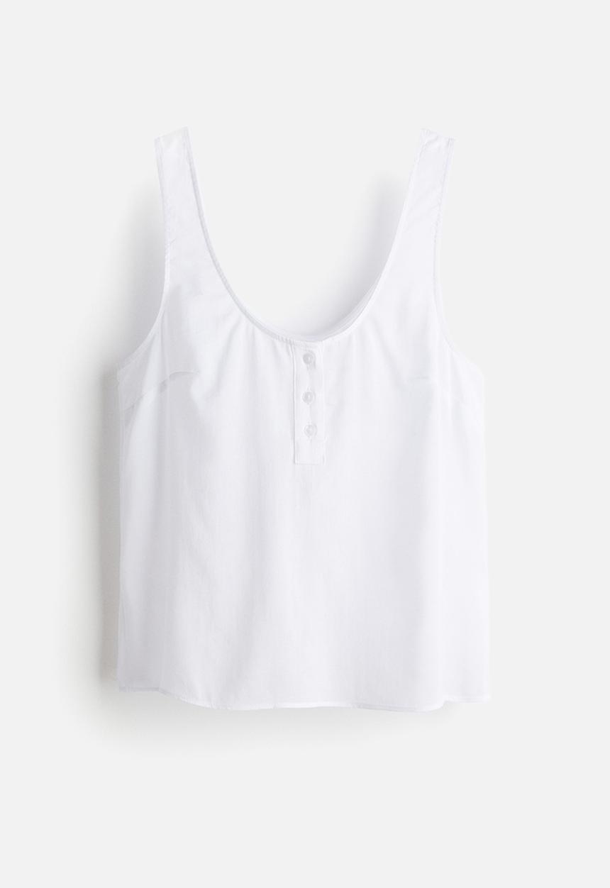 H&M - Button-top vest top - white