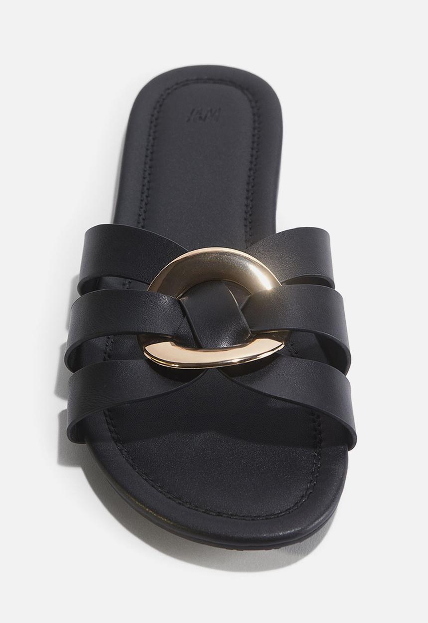 H&M - Intertwined-strap sandals - black