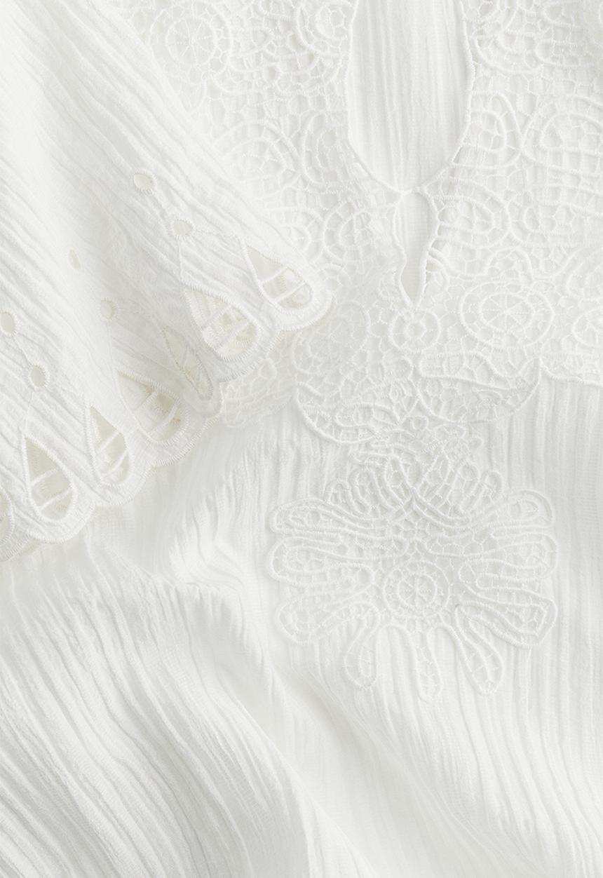 H&M - Embroidered dress - white