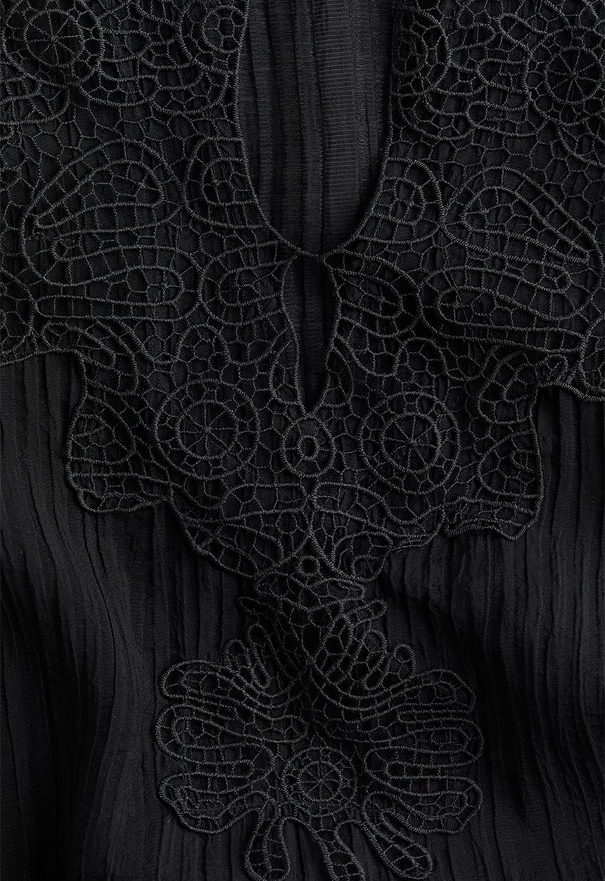 H&M - Embroidered dress - black