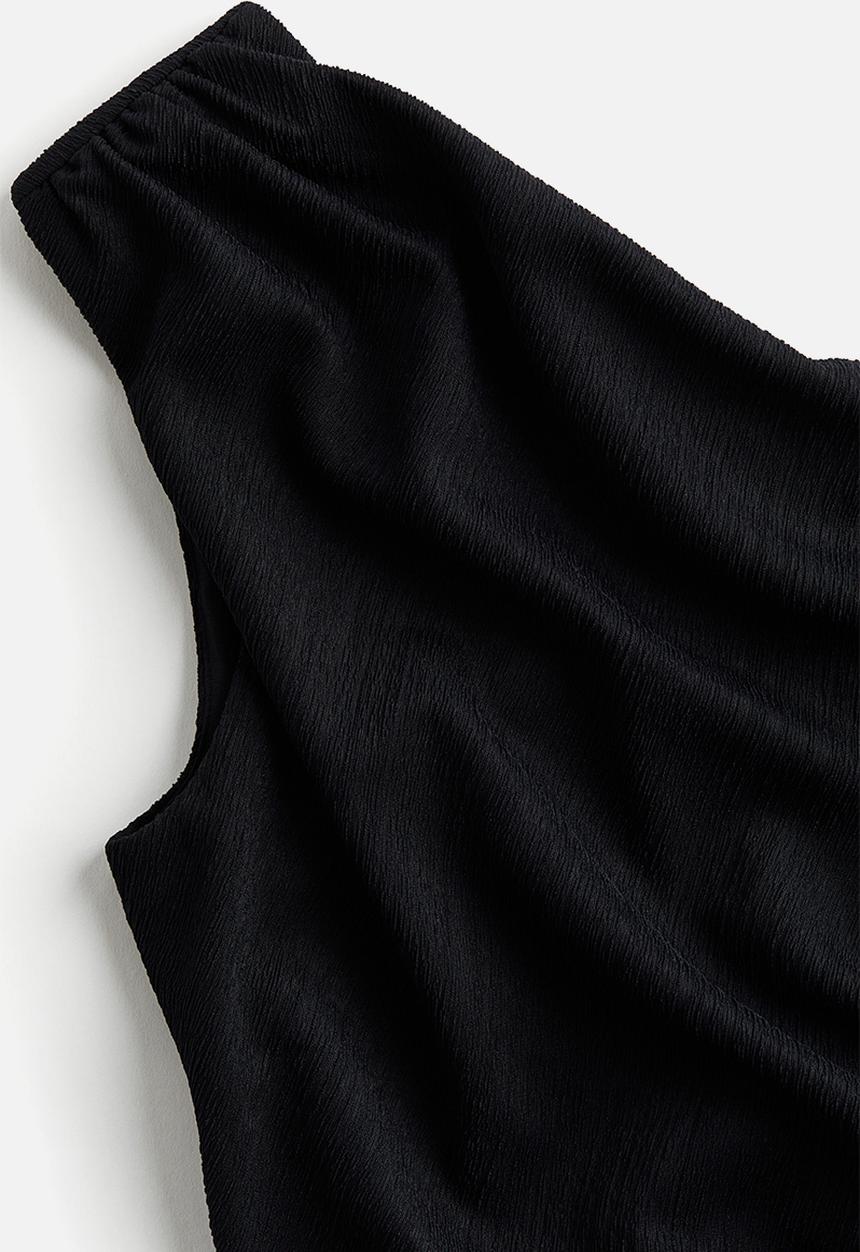 H&M - Gathered one-shoulder dress - Black