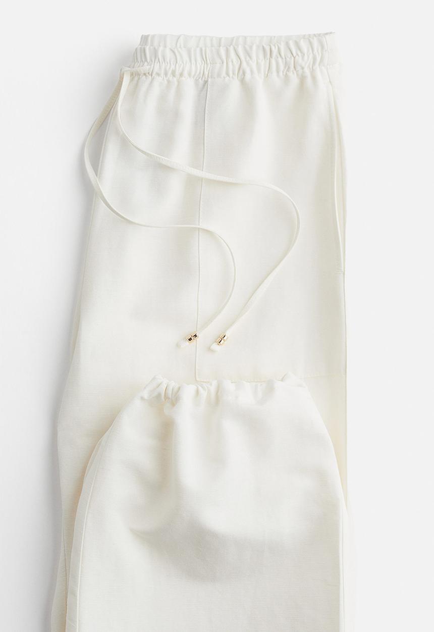 H&M - Linen-blend pull-on trousers - white