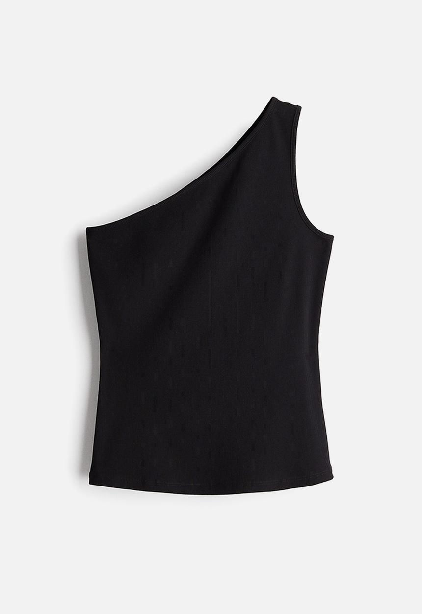 H&M - One-shoulder top - black