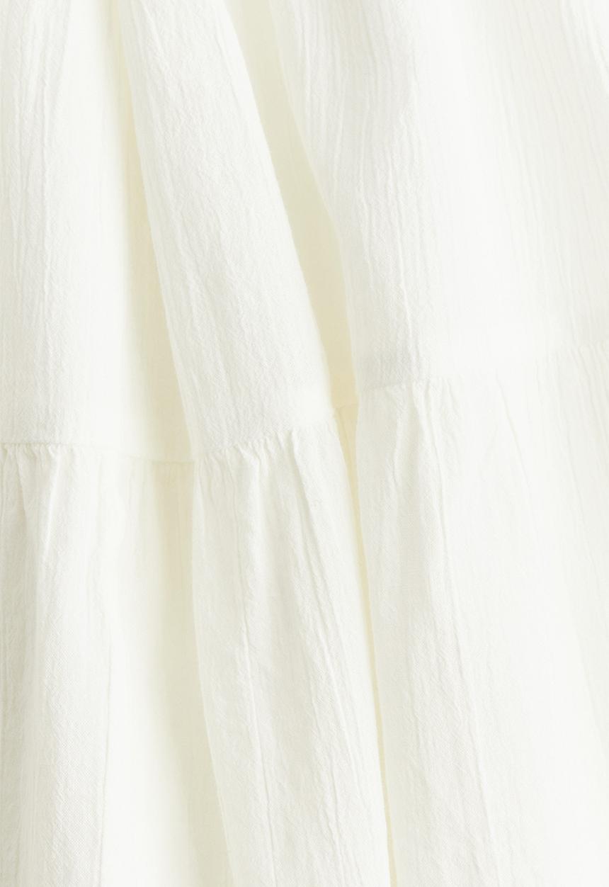 H&M - Flutter-sleeved throw-on dress - cream